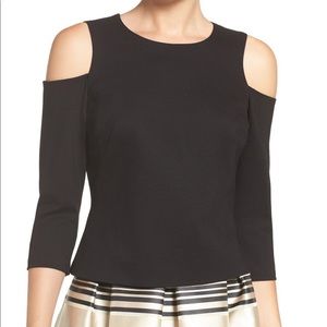 Eliza J Cold Shoulder Top - Black