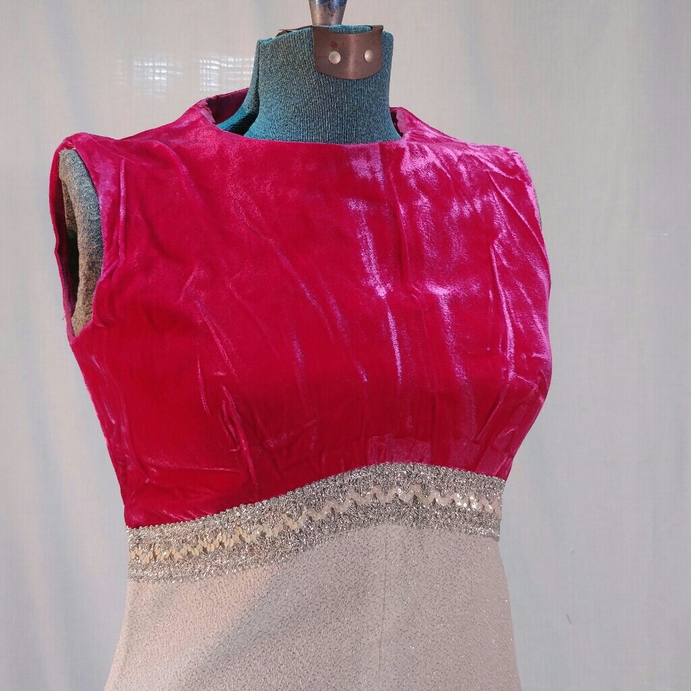 Vintage 1970s handmade velvet and silver gown
