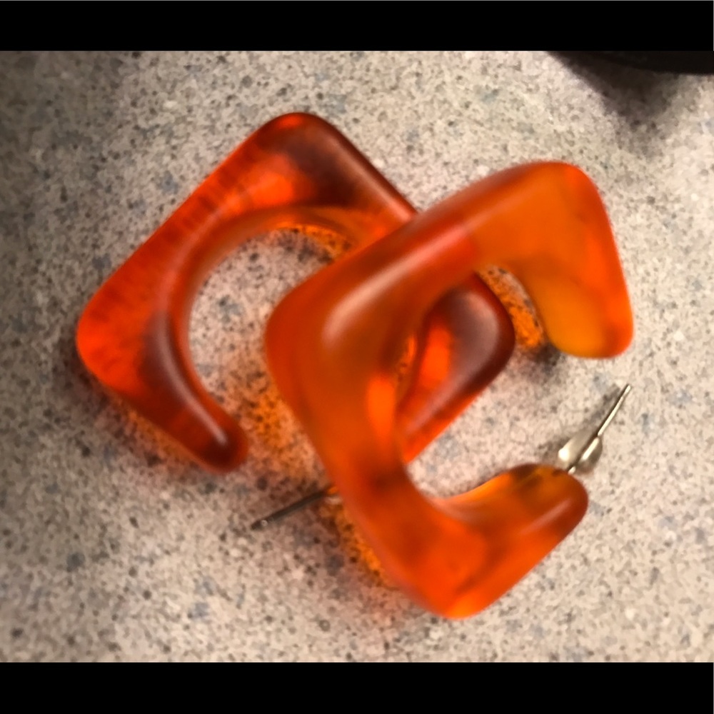 Orange squared earrings