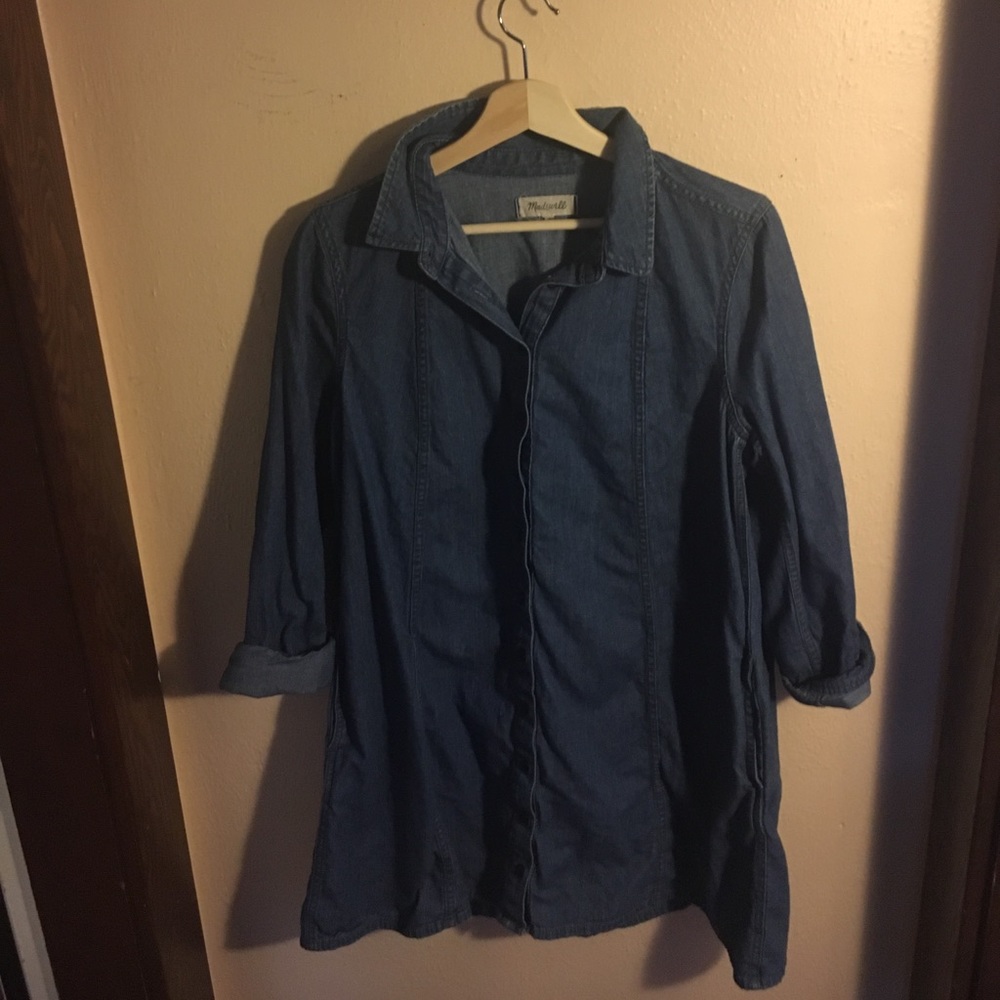 Madewell Large Denim dress with pockets!