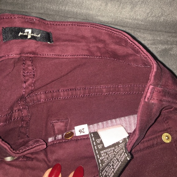 PRICE DROP! 7 for all mankind maroon waxed denim - Picture 2 of 4