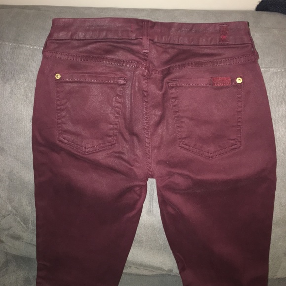 PRICE DROP! 7 for all mankind maroon waxed denim - Picture 3 of 4