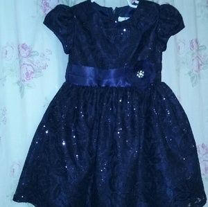 Navy blue sequin party dress size 4T