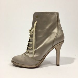 Marc Jacobs satin ankle boots in light grey/silver