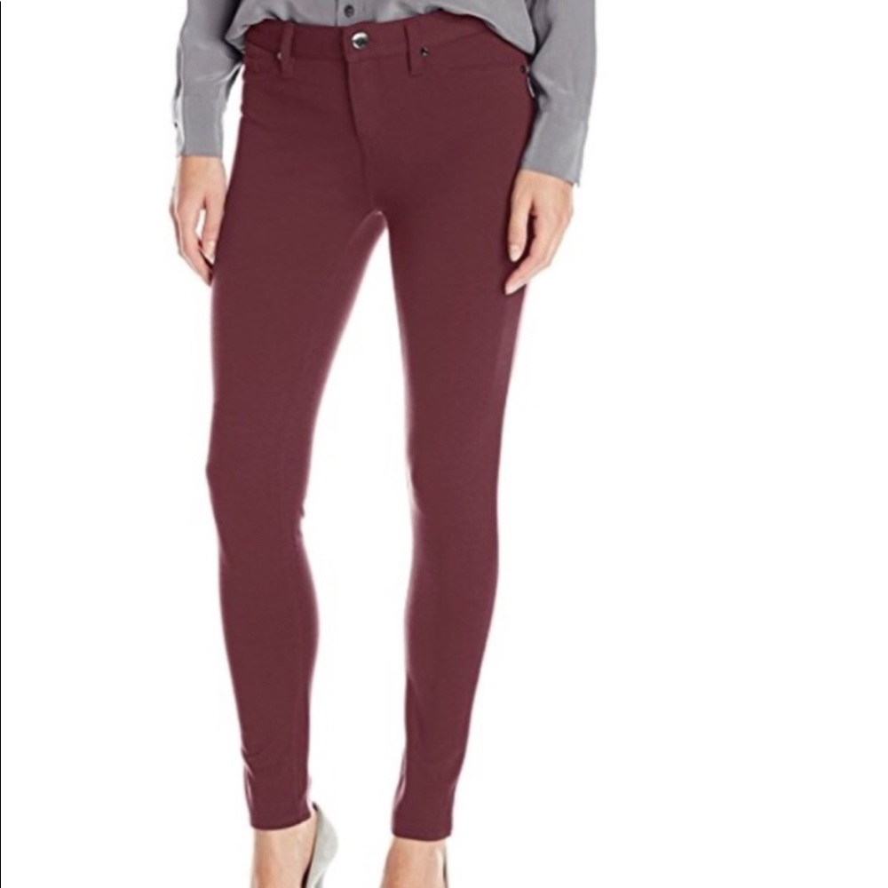 Calvin Klein Maroon Pocket Stretch Jegging Pants