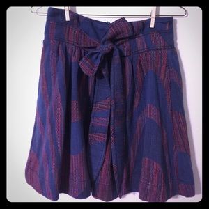 Anthropologie pleat waist woven skirt