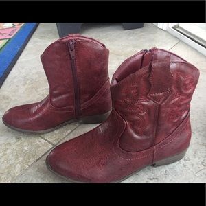 Steve Madden red western boots Girls size 3