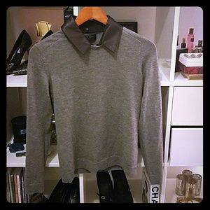 Rag and Bone Sweater w/ Detachable Leather Collar