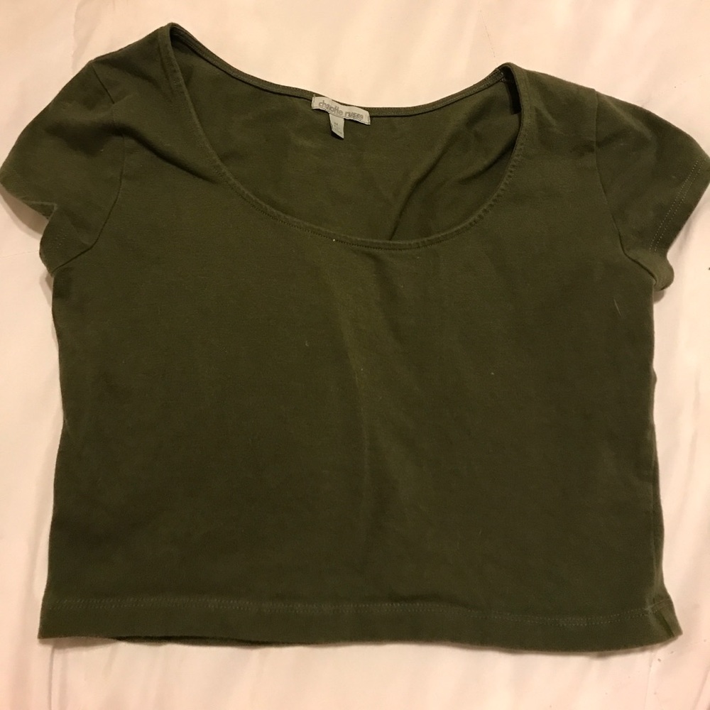 Olive Green Crop Top