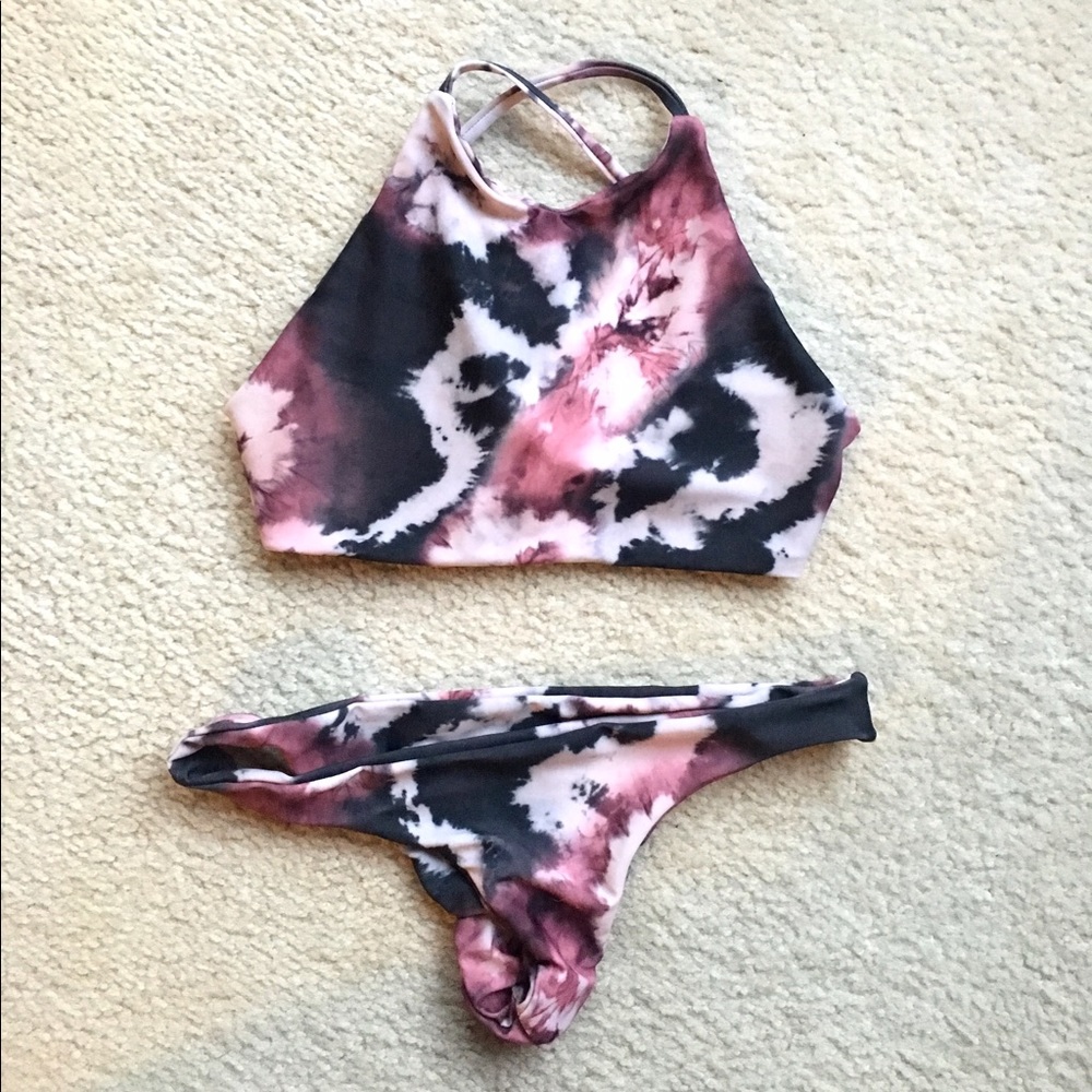 Tie Dye High Neck Multiway Bikini