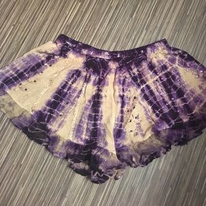 Raga Tie Dye Embellished Festival Shorts