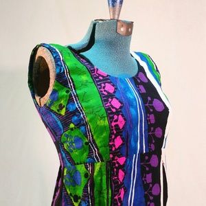 Vintage 1970s handmade Hawaiian maxi dress