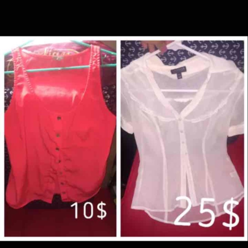 Shirts left to right Charrlotte Russe and express