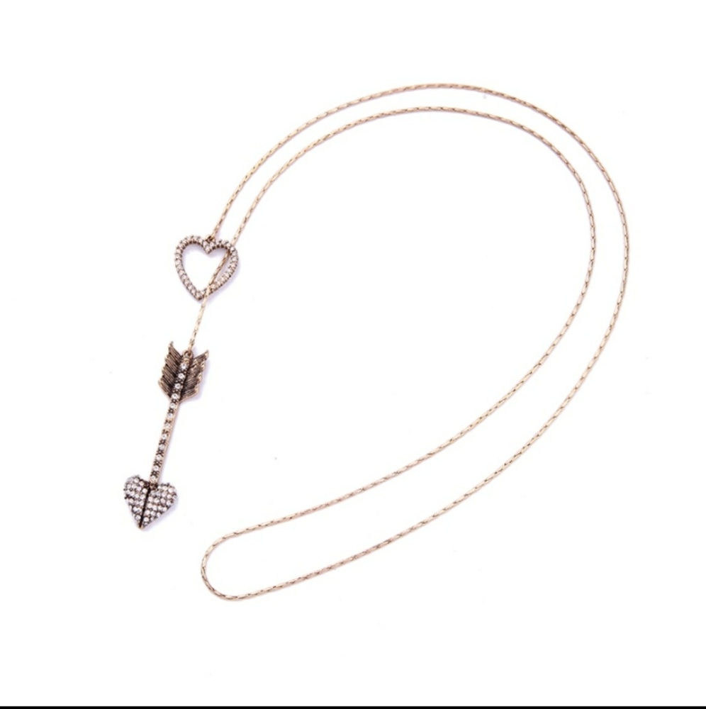 Vintage arrow heart necklace