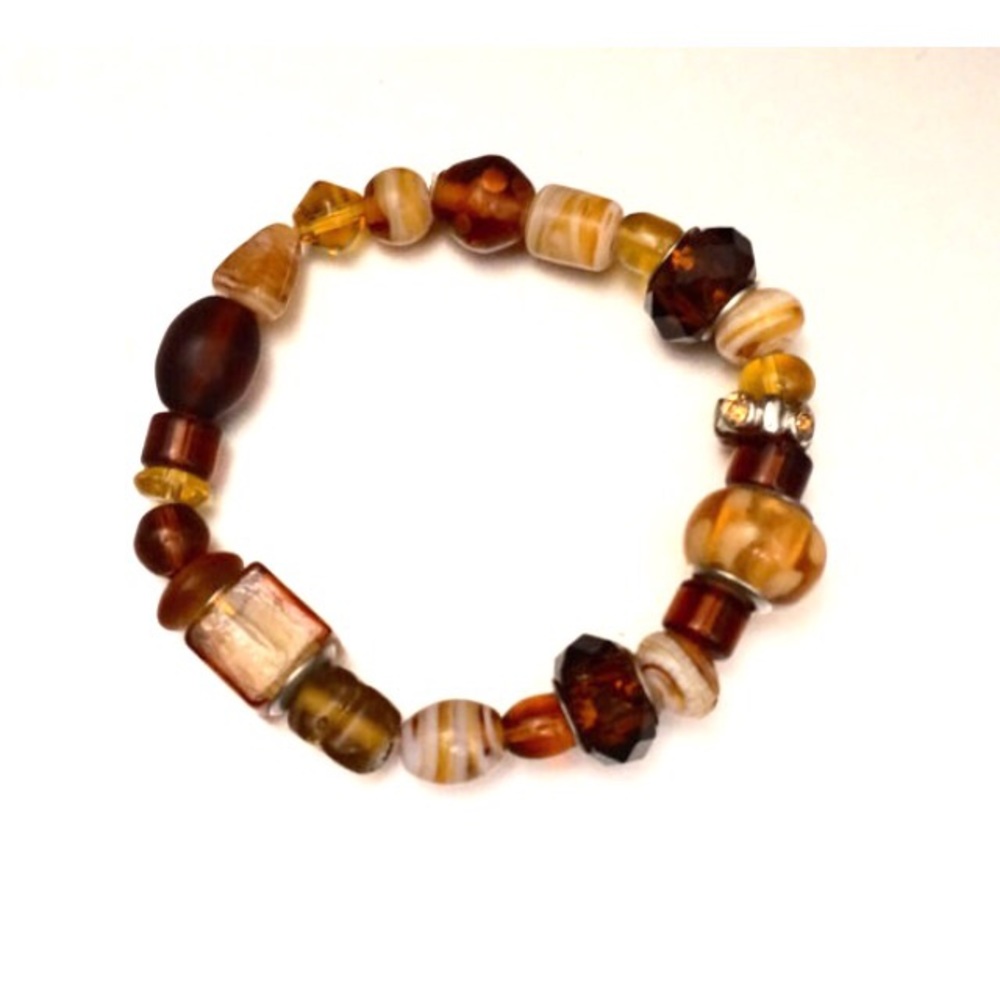 Glass and Shell Triple Stacking Bracelets - Picture 2 of 4