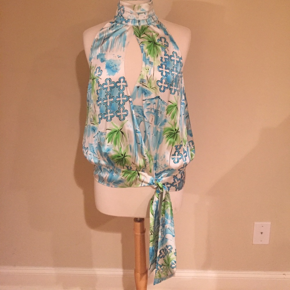 Lilly Multi Color Sleeveless Silk Blouse