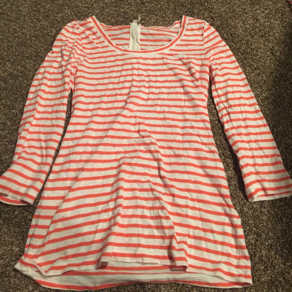 Orange and white striped shirt