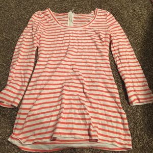 Orange and white striped shirt