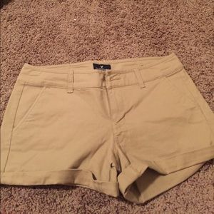 Khaki AE Midi Shorts