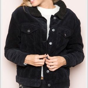 Brandy Melville corduroy jacket with fur lining