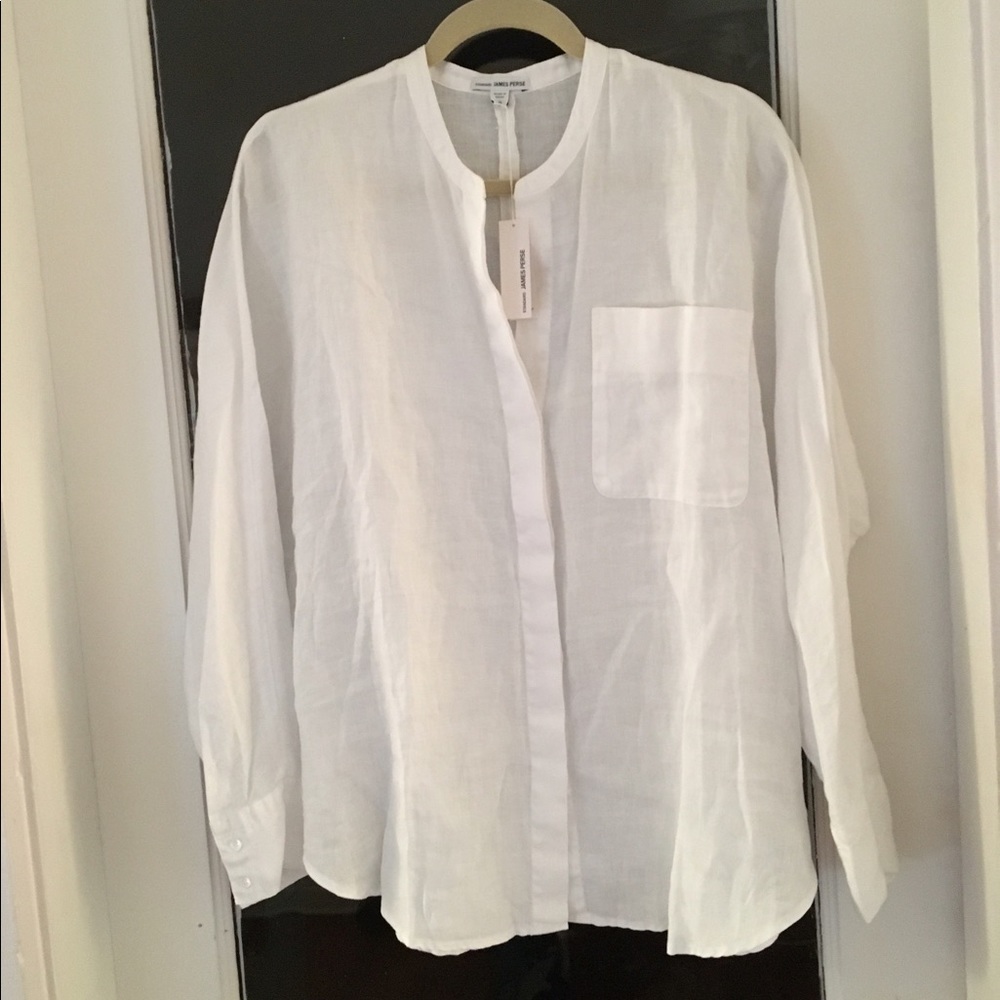 James Perse Linen Dolman Tunic Top