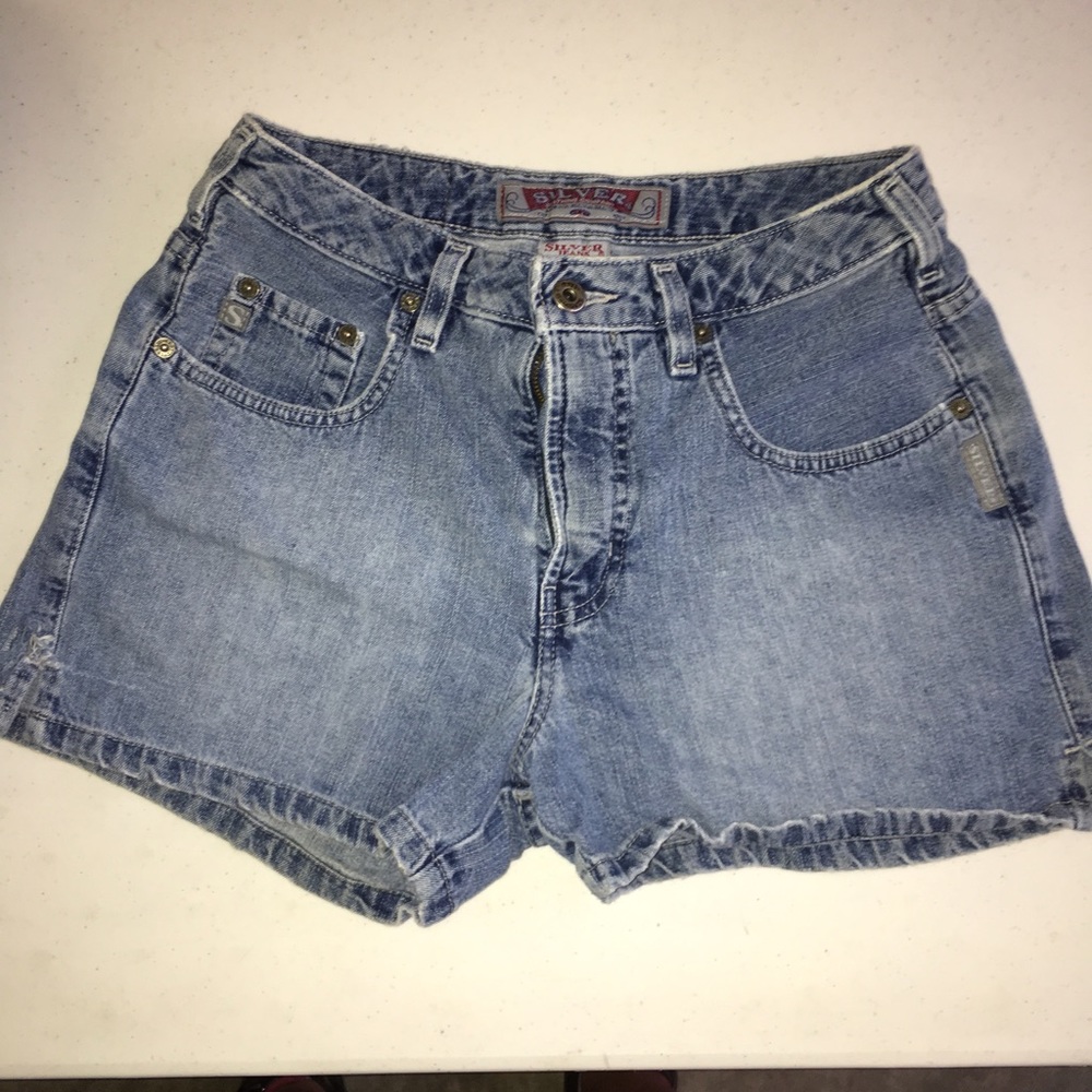 Silver jean shorts - size 28