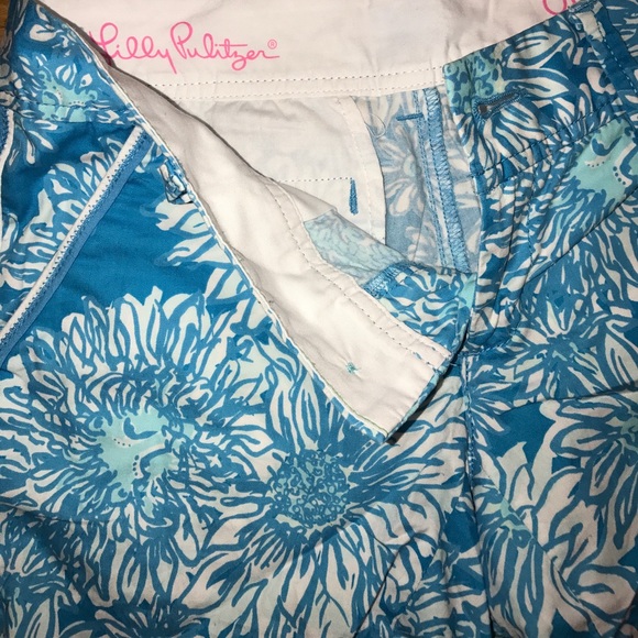 Lilly Pulitzer Blue and White Callahan Shorts - Picture 2 of 4