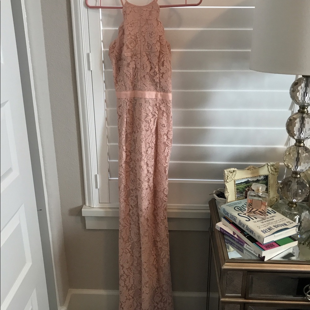 Formal blush lace dress