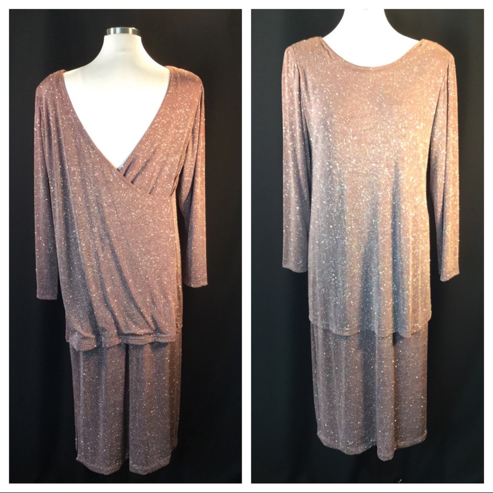 Jeffrey & Dara Sexy Drop Back Pink Champagne Dress