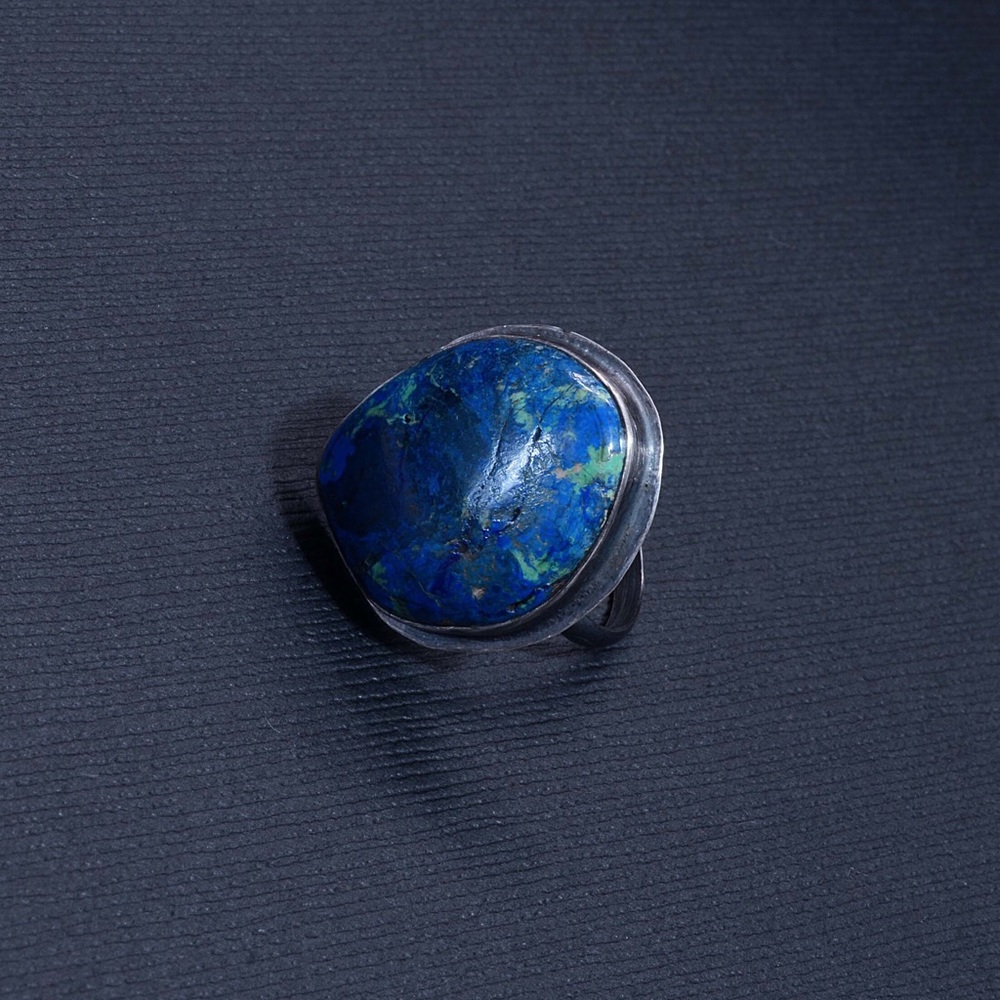 925 Patina & Azurite ring