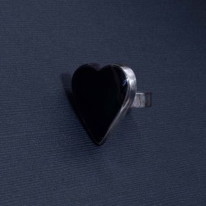 925 & Onyx heart pendant