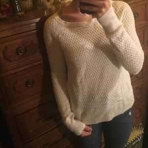Cable knit white sweater