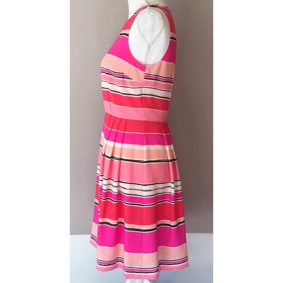CeCe By Cynthia Steffe Striped Pleated Cute Dress - Picture 3 of 8