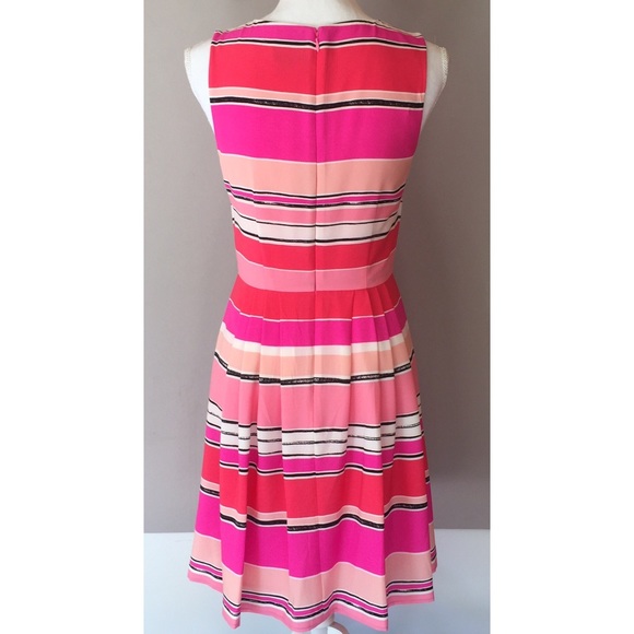 CeCe By Cynthia Steffe Striped Pleated Cute Dress - Picture 4 of 8