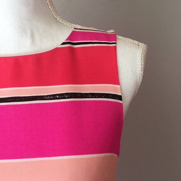 CeCe By Cynthia Steffe Striped Pleated Cute Dress - Picture 7 of 8