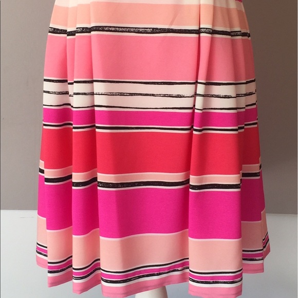 CeCe By Cynthia Steffe Striped Pleated Cute Dress - Picture 8 of 8