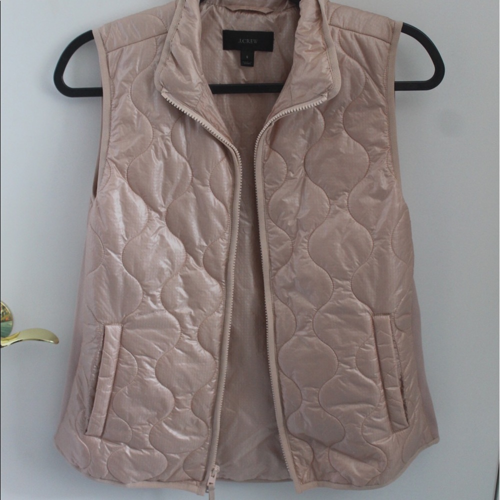 J. Crew pink puff vest