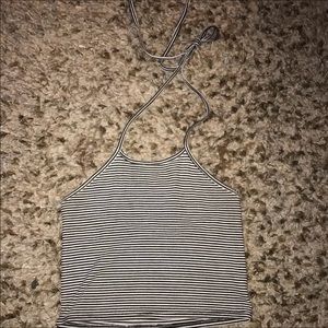 Black and white stripe crop too