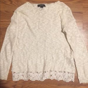 Lace trimmed sweater