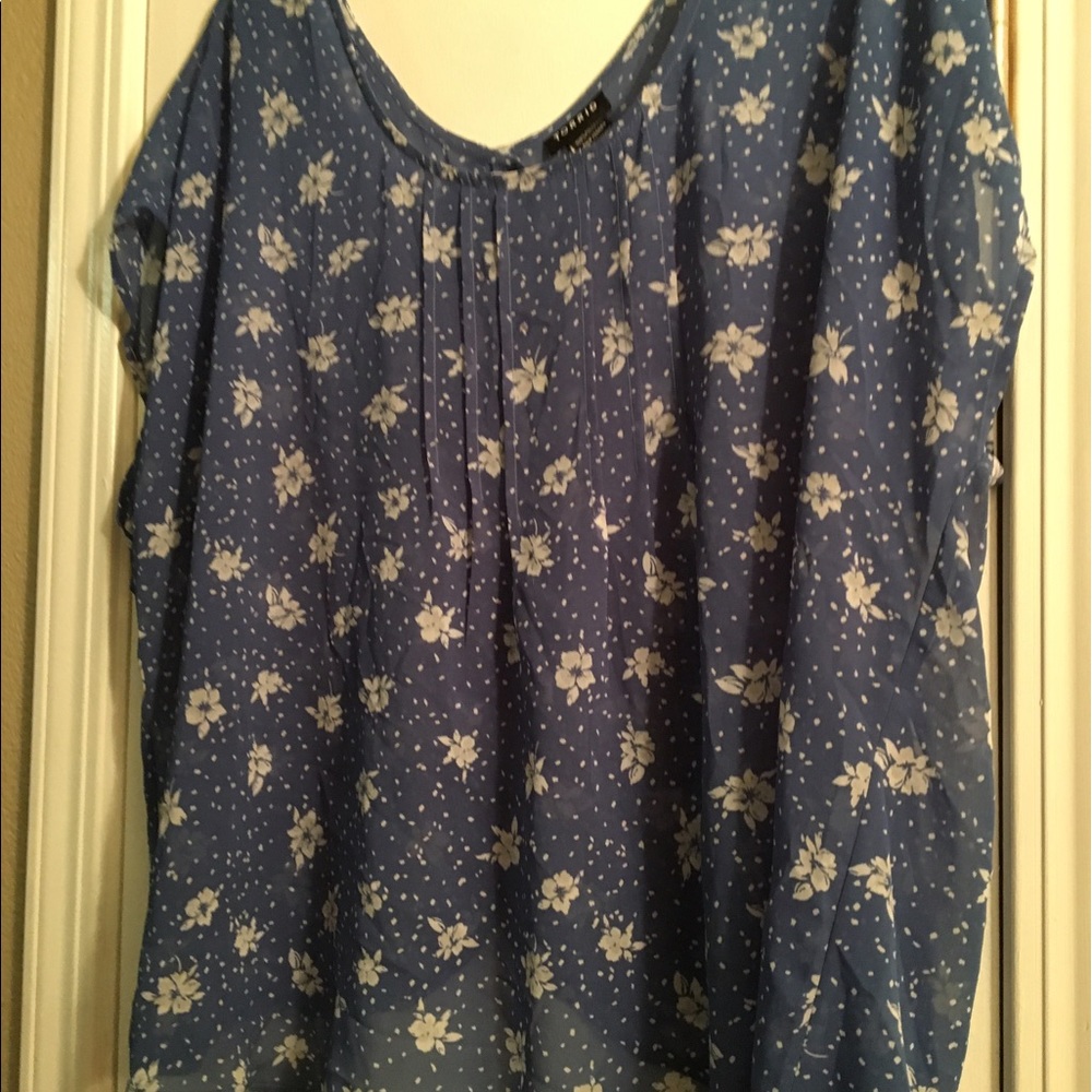 Sheer Floral Tulip Back top