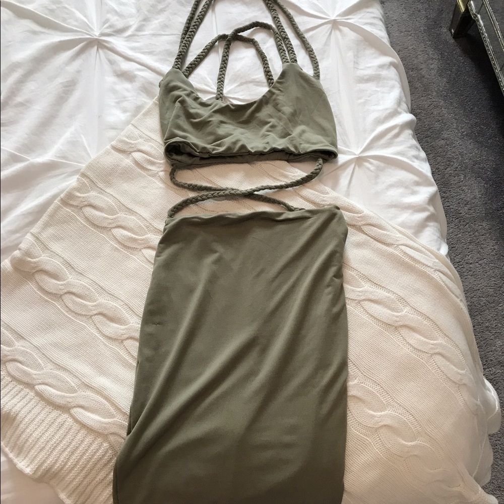 Olive green Sabo Skirt dress