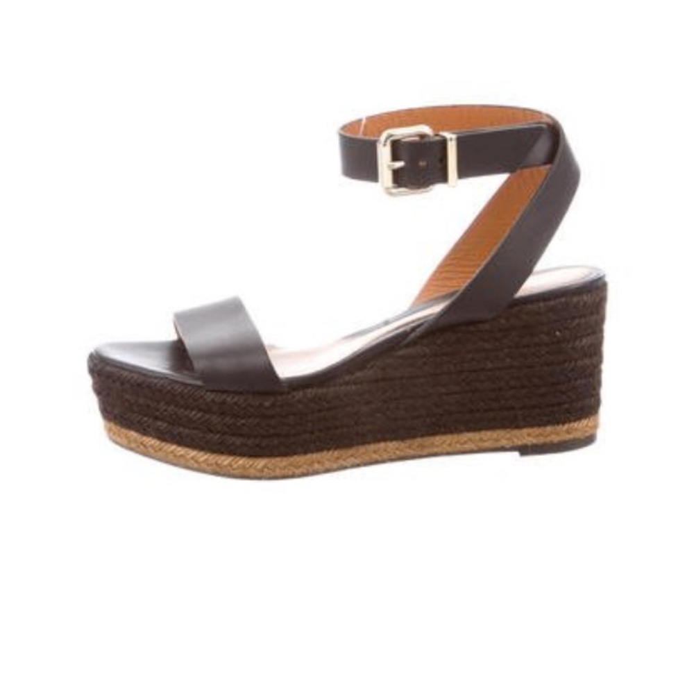 Fendi woven platform wedge 39