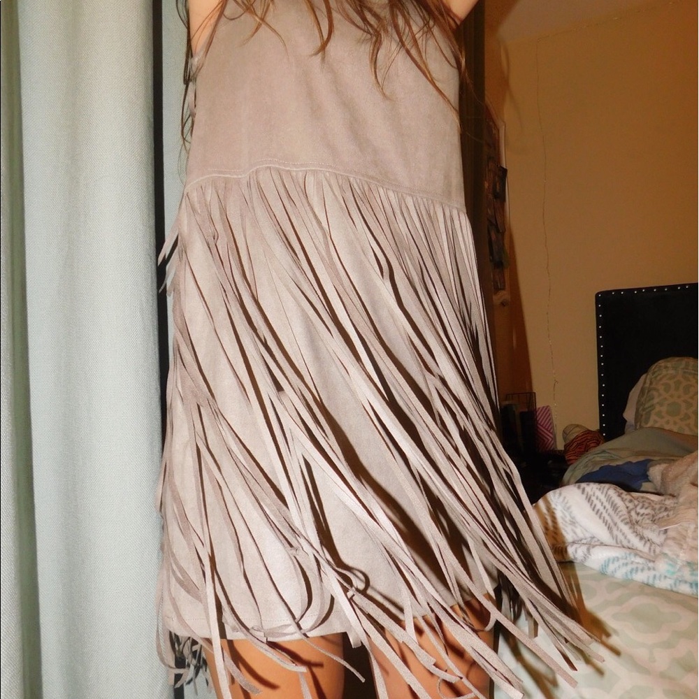 Suede fringe dress