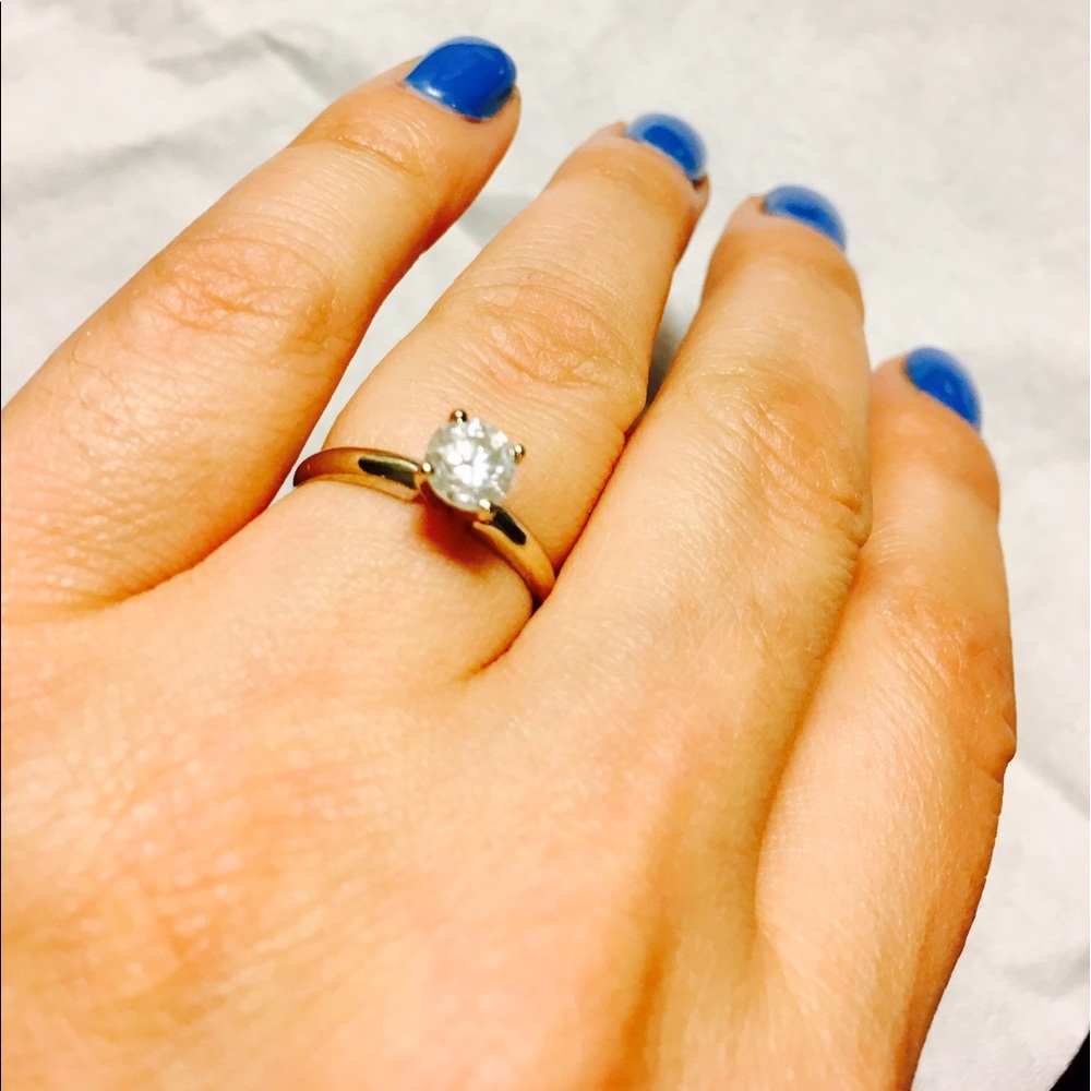 0.75 Round  Diamond Ring 14k White Gold G-SI-2🔥