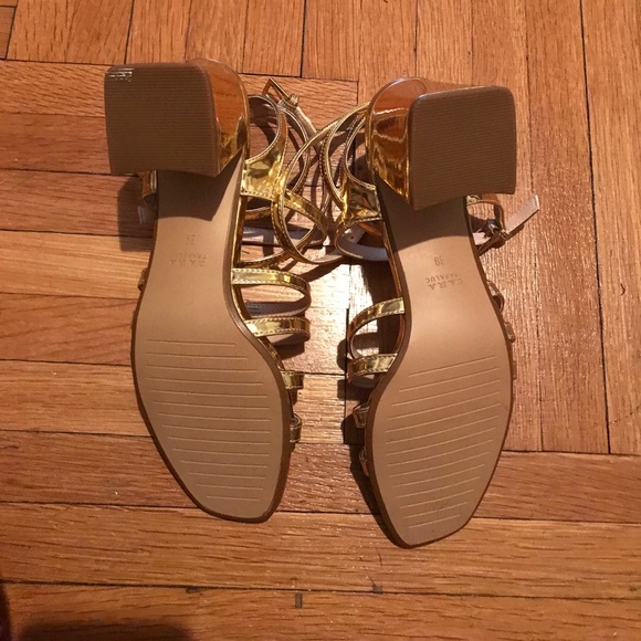 Zara Shoes - Gold Sandals Zara Shoes - Gold Sandals