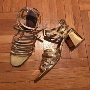 Zara Shoes - Gold Sandals Zara Shoes - Gold Sandals