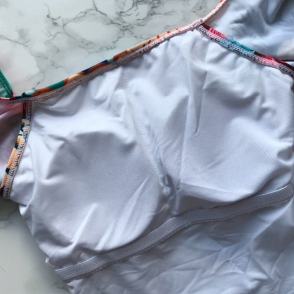 TropicalOff the Shoulder One Piece Swimsuit - Picture 6 of 8