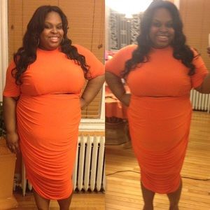 Monif C. Orange Dress