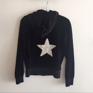 Twisted Heart black start velour hoodie ⭐️