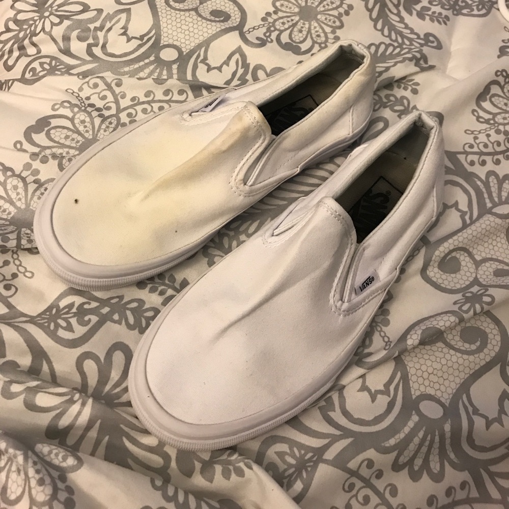 White Slip-On Vans